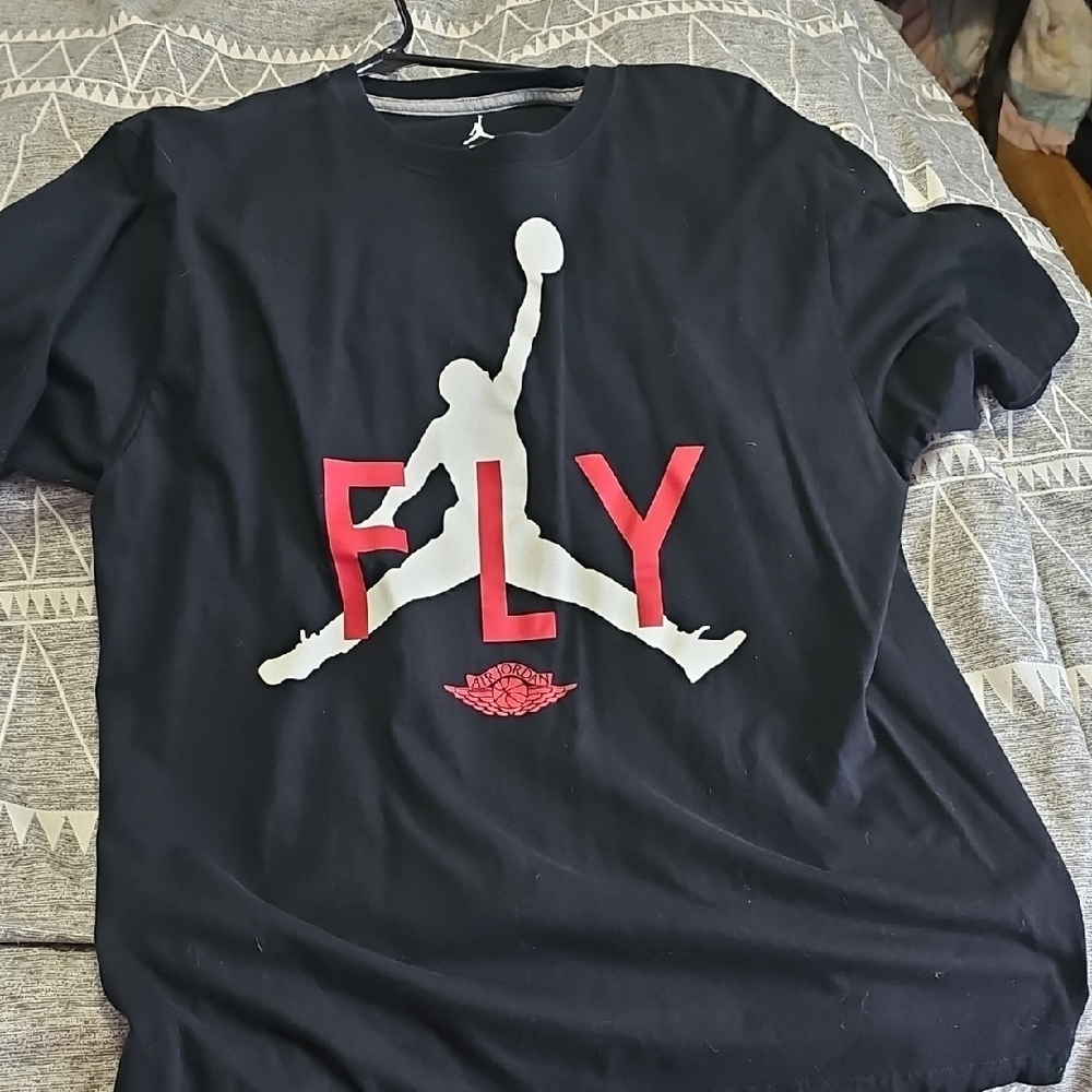 Jordan Black and Red Short Sleeve Tee